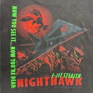 Vintage Nighthawk “Now You See It, Now You’re Dead” Stealth Bomber Pocket Tee
